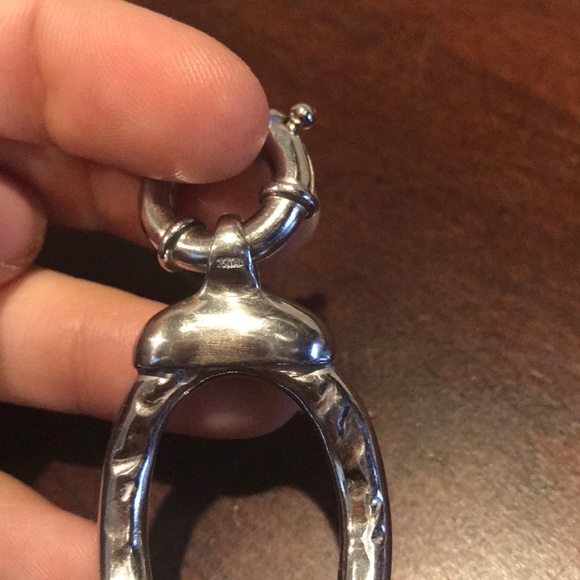 QVC Sterling Chunky Hammered Link Bracelet 7.25” - Picture 7 of 10